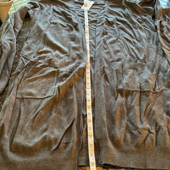 Ter a rose gray long knitted cardigan NWT XL - Picture 9 of 11